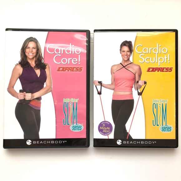 BEACHBODY Cardio Core + Cardio Sculpt! Express Debbie Siebers SLIM Exercise DVDs - Picture 1 of 6